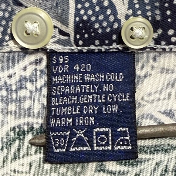 Vintage Nautica XL 90s Floral Patchwork Shirt Short Sleeve Cotton - Picture 6 of 8